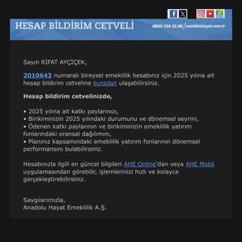Anadolu Hayat Emeklilikten Alınan Gereksiz E-postalar Ve İletişim Sorunu