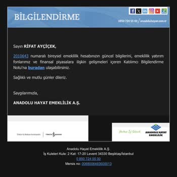 Anadolu Hayat Emeklilikten Alınan Gereksiz E-postalar Ve İletişim Sorunu