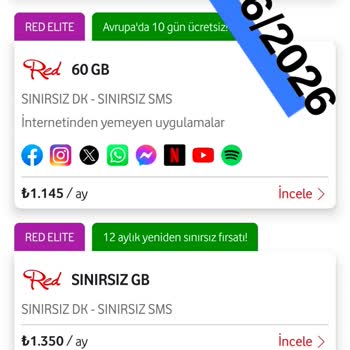 Vodafone Uygulamasında 990 TL Red Elite Tarifenin Kaldırılması Ve Yüksek Fiyatlı Tarifeler Sunulması