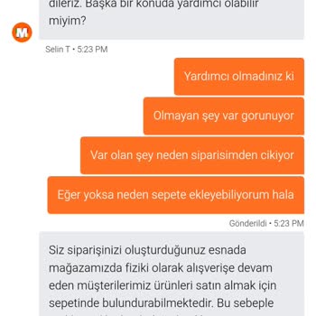 Stokta Görünen Ürün Yok Deyip Sipariş İptal Edildi