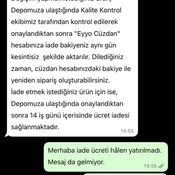 Eyyo’da İade Edilen Ürünün Para İadesi Gecikmesi Ve Cevapsız İletişim