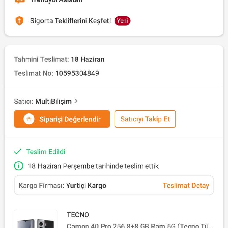 Trendyol Yemek Flash Tuşunun Yerinden Düşmesi ve Performans Sorunları Nedeniyle Değişim Talebi
