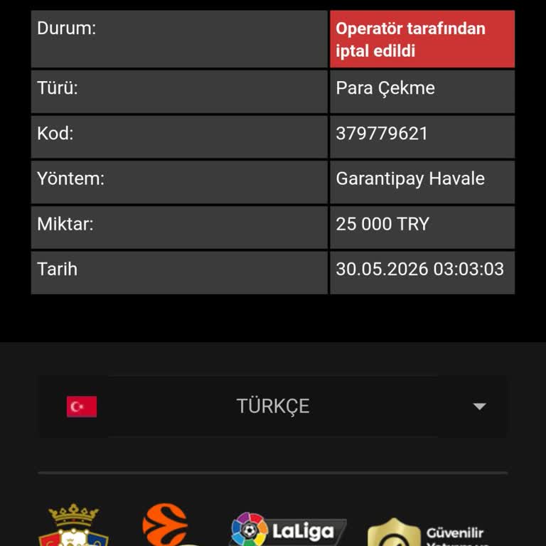 Cratos Royal Bet 25.000 TL Çekim Talebi İptal Edildi Ve Hesap Silindi