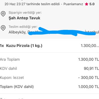 Yemeksepeti Kuzu Pirzola Siparişi Yanlış Ürün Ve İade Sorunu