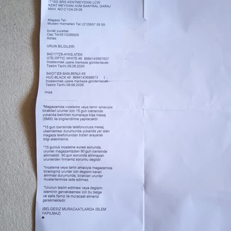 Bursa LCW Mağazasında Ayıplı Ürünler İçin Misliyle Değişim Talebi Ve Haksız Ücret İadesi Teklifi