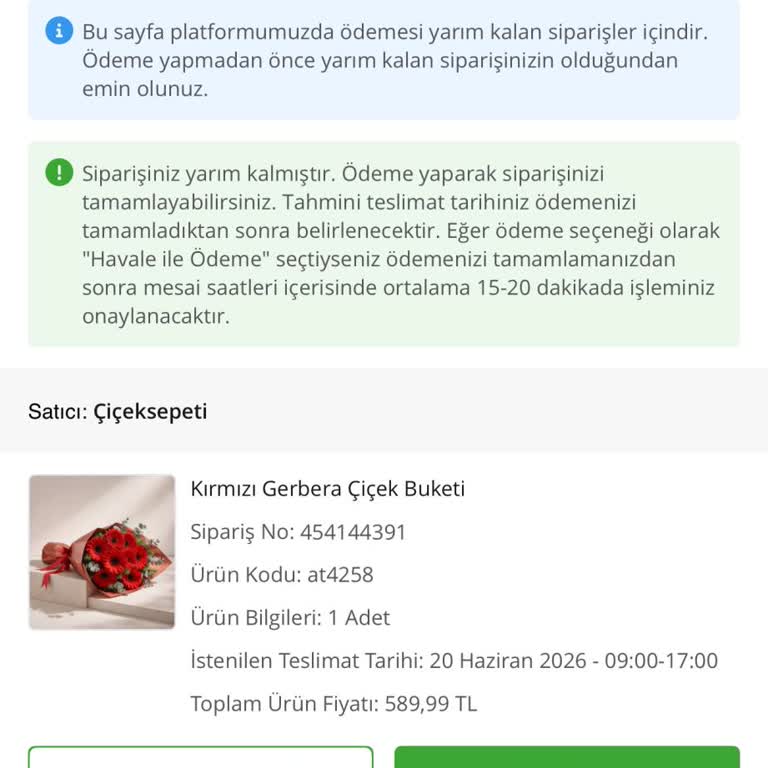 Çiçek Sepeti Belirttiğim Tarihte Çiçek Teslim Edilmedi, Acil Çözüm İstiyorum