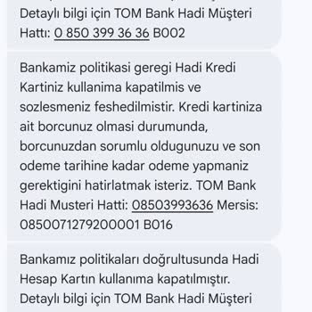Peşin Alınan Yıllık Kart Aidatı İadesi Ve Haksız Hesap Kapatılması