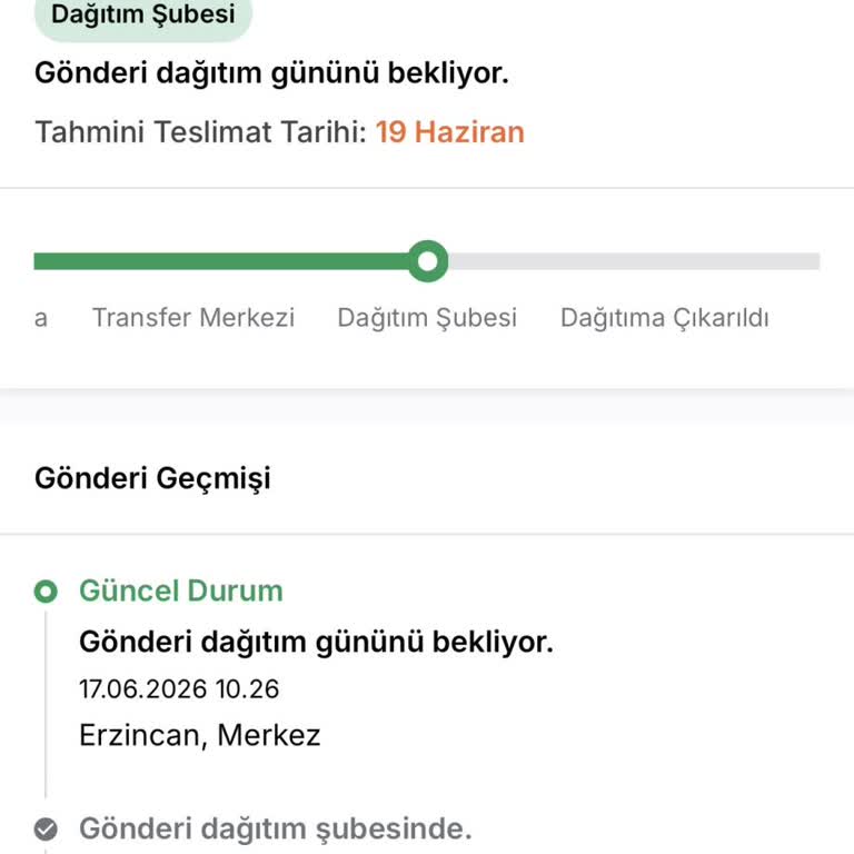 Aras Kargo Erzincan Şubesinde Teslimat Gecikmesi Ve Bilgilendirme Eksikliği