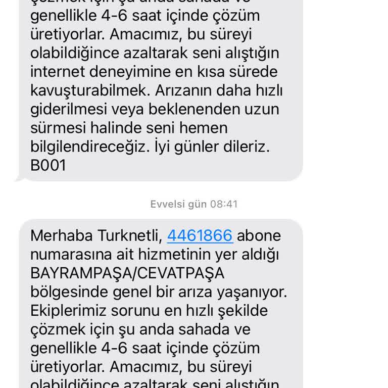 Üç Gün Süren İnternet Kesintisi Ve Faturadan Düşülmesi Talebi
