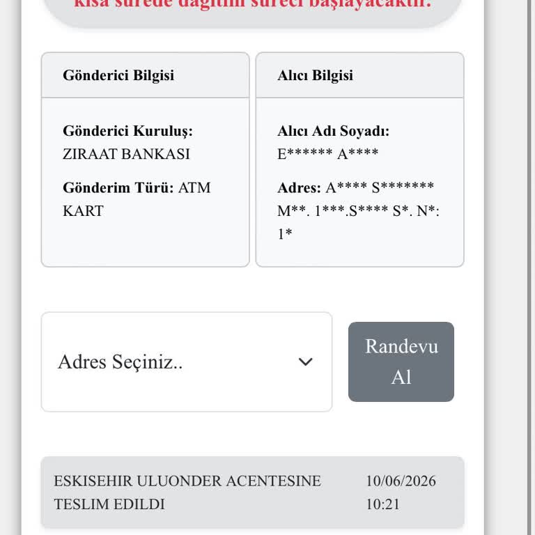 Kredi Kartım Uzun Süre Teslim Edilmedi Ve Bilgi Alınamadı