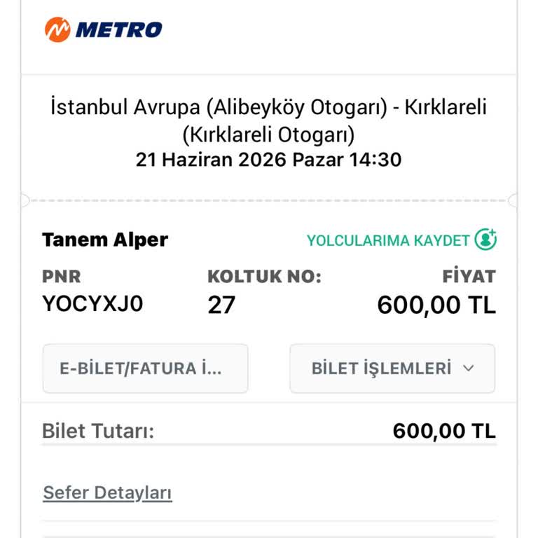 İptal Edilen Otobüs Nedeniyle Anında Transfer Ve Hızlı İade Talebi
