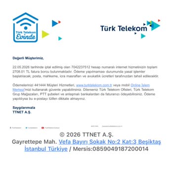 Superonline’dan Verilen Cayma Bedeli Karşılanmadı Ve İcra Takibi Tehdit Ediliyor
