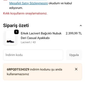 Derimod Geçersiz İndirim Kodu Ve Kayıp Sipariş Nedeniyle 20 Gün Ayakkabısız Kaldım