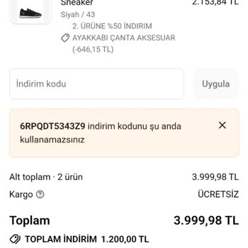 Derimod Geçersiz İndirim Kodu Ve Kayıp Sipariş Nedeniyle 20 Gün Ayakkabısız Kaldım