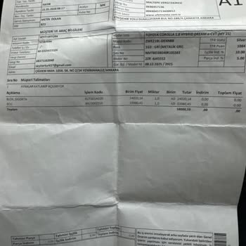 Üretim Kaynaklı Ayıplı Sıfır Kilometre Toyota Corolla İçin Değişim Ve Aksesuar İadesi Talebi