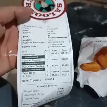Kocamustafapaşa Saloon Burger Siparişlerimi Eksik Getirdi