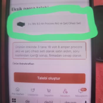 Eksik Akü Ve Yanlış Şarj Aleti Gönderimi İçin Hızlı Çözüm Talebi