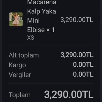 Beden Uymayan Elbisenin İadesi Ve 3290 TL Geri Ödemesi
