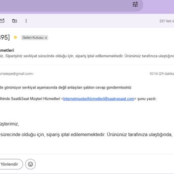 Hazırlanıyor Aşamasındaki Siparişimin İptali Reddedildi