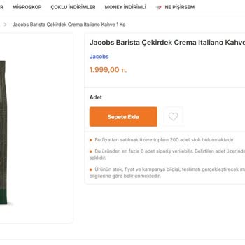 Migros Sanal Market’te 1.999 TL Olan Kahve Fiyatı Amazon’da 946 TL’ye Satılıyor