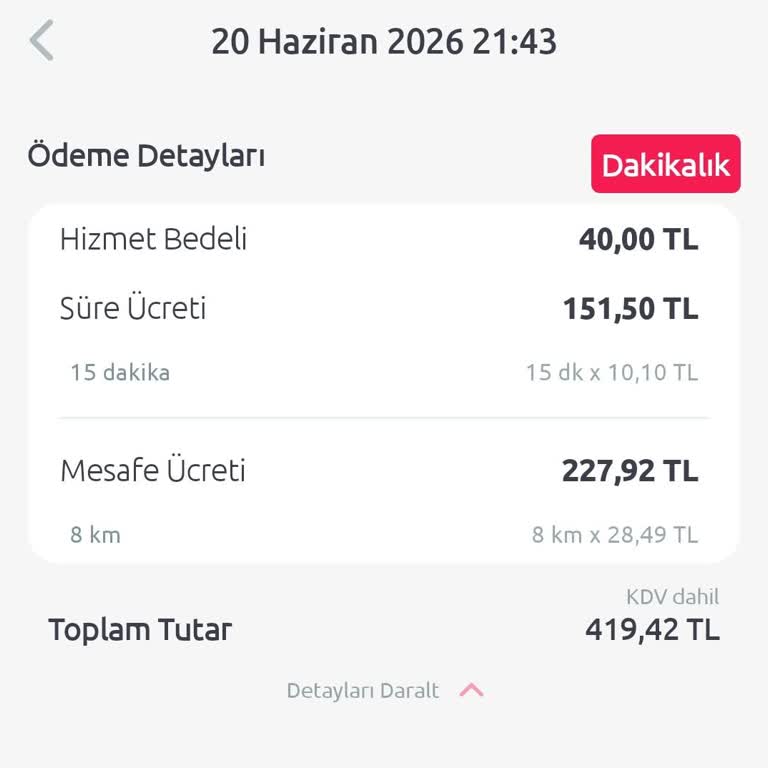 Tiktak’ın Dakikalık Kiralama Ücretinde Çift Katlı Ücretlendirme Ve Aşırı Ücret Talebi