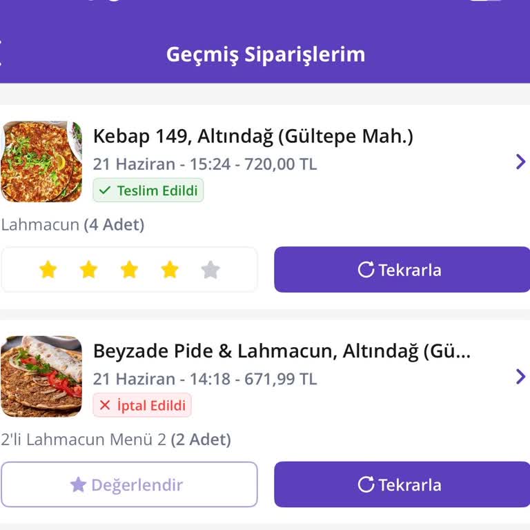 Getir Yemek Siparişi Teslim Edilmedi Ve İade Yapılmadı