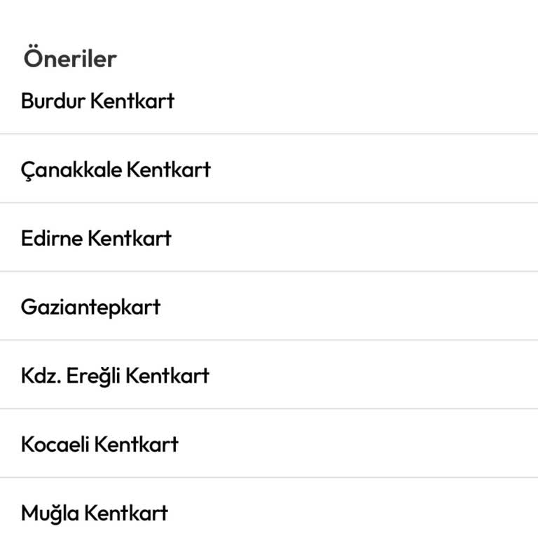 Denizpay Uygulamasında Kayseri Kentkart Seçeneği Olmaması