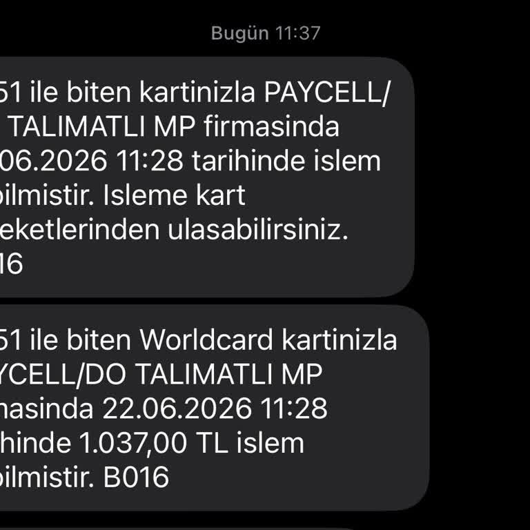 Paycell Üzerinden İzin Alınmadan Yapılan 1.037 TL İşlem İçin İptal Ve İade Talebi