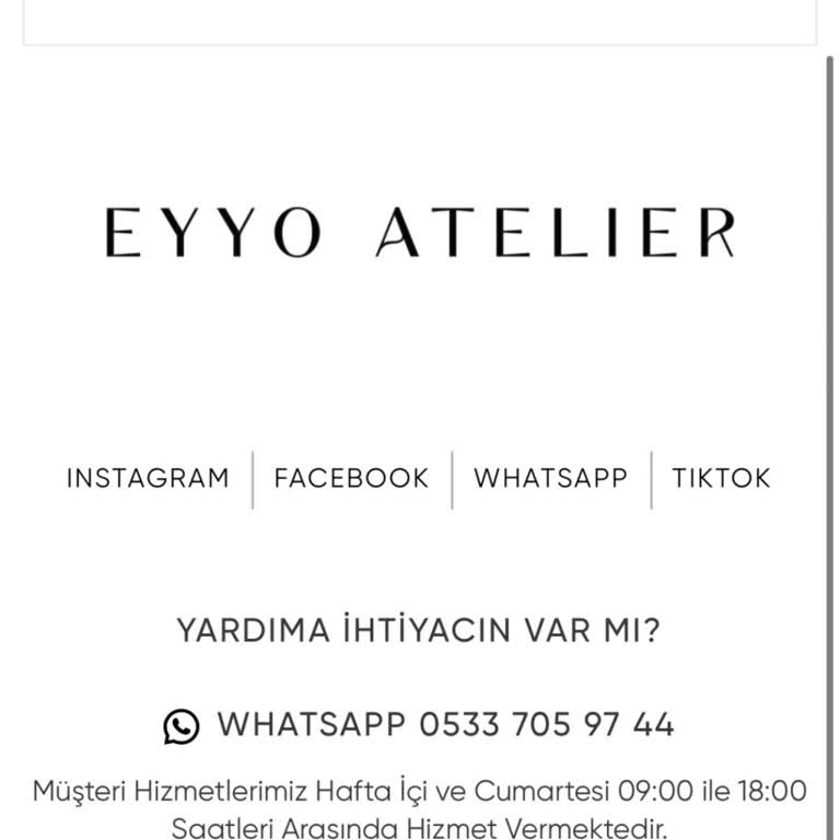 Eyyo Atelier Siparişim Kargoya Verilmedi ve Müşteri Hizmetinden Cevap Gelmedi