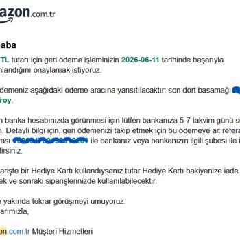 Amazon Türkiye'den Eksik İade Ve Müşteri Hizmetine Ulaşılamama