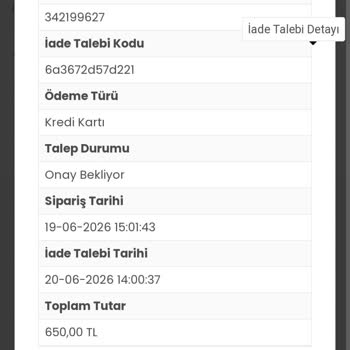 Sipariş Verdiğim Kulaklık Gelmedi Ve 650 TL İadem Alınmadı