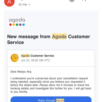 Agoda Ücretsiz İptal Şartına Rağmen Ücret İade Edilmedi