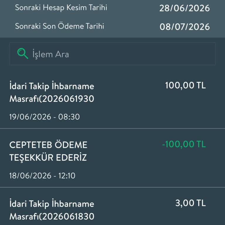Bloke Kaldırılmayan Kart Ve Haksız İdari Takip Masrafı İçin Acil Açıklama Ve İade