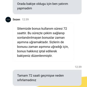 Süresi Geçmiş Bonusla Kazandığım 1000 TL Çekimimin İptali