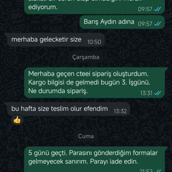 Sipariş Gönderilmedi Ve Ödeme İadesi Talep Ediliyor