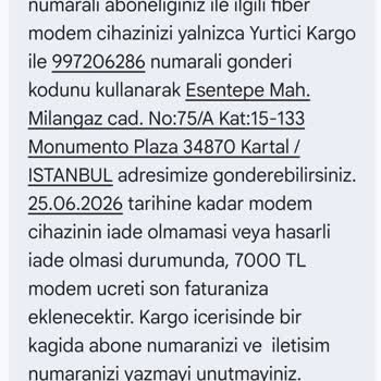 Teslim Edilmeyen Modem İçin Haksız Ücret Ve Sürekli SMS İddiası