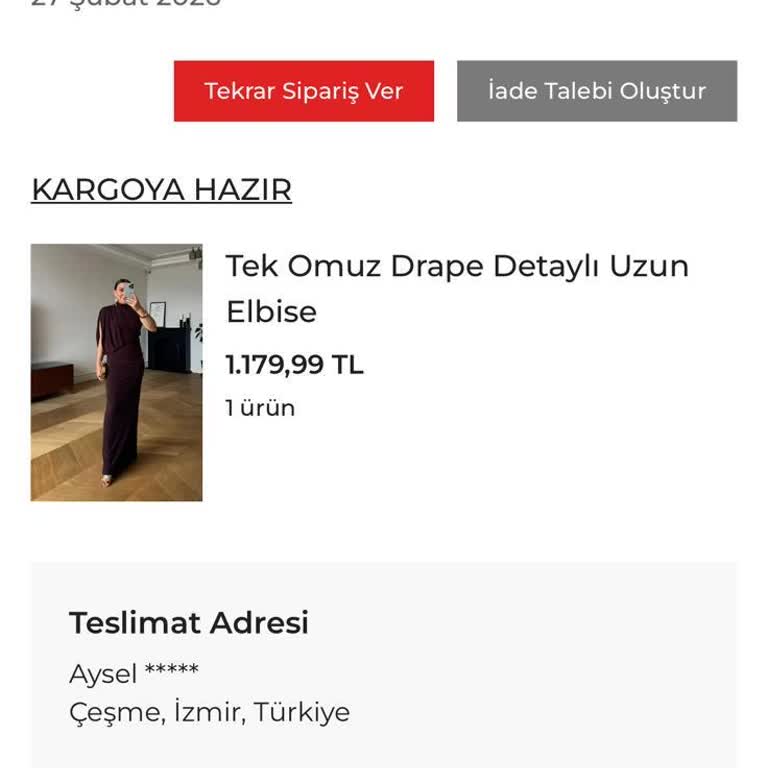 Tuba Butik'te 1.278,99 TL'lik Sipariş İadesi Gecikmesi Ve Oyalama
