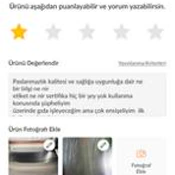 Paslanmaz Çelik Olmadığı Ve Gıda Güvenliği Sertifikası Talebi
