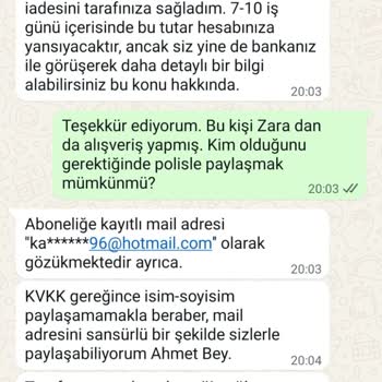 Zara’dan 4480 TL Yetkisiz Harcama İptali İçin Uzun Ve Zor İtiraz Süreci