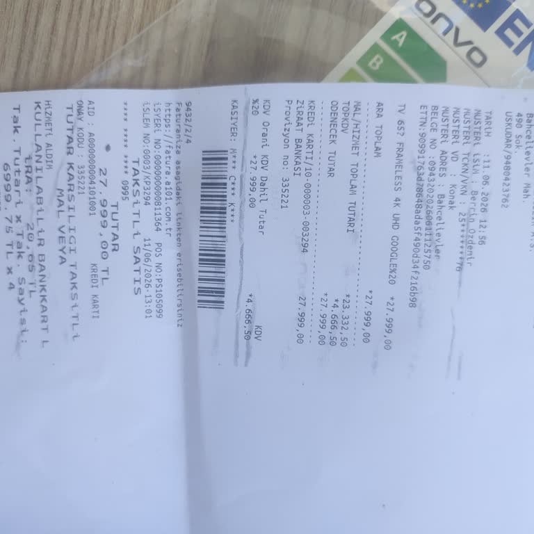 A101'de Onvo Televizyon Arızası Ve Geri Ödeme Sürecindeki Gecikme