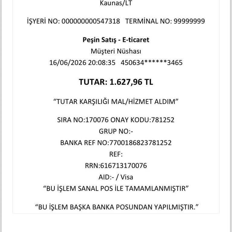 İzinsiz Çekilen 1.624 TL Geri Ödeme Talebi