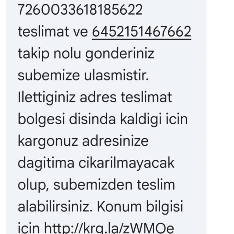 Aras Kargo’nun Teslimat Bölgesi Dışı Gerekçesiyle Kargomu Şubeye Getirerek Reddetmesi