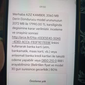 Arçelik 2060 MB Derin Dondurucu Çözümsüz Kapanıyor Ve 18 Bin Lira Ücret Talep Ediliyor