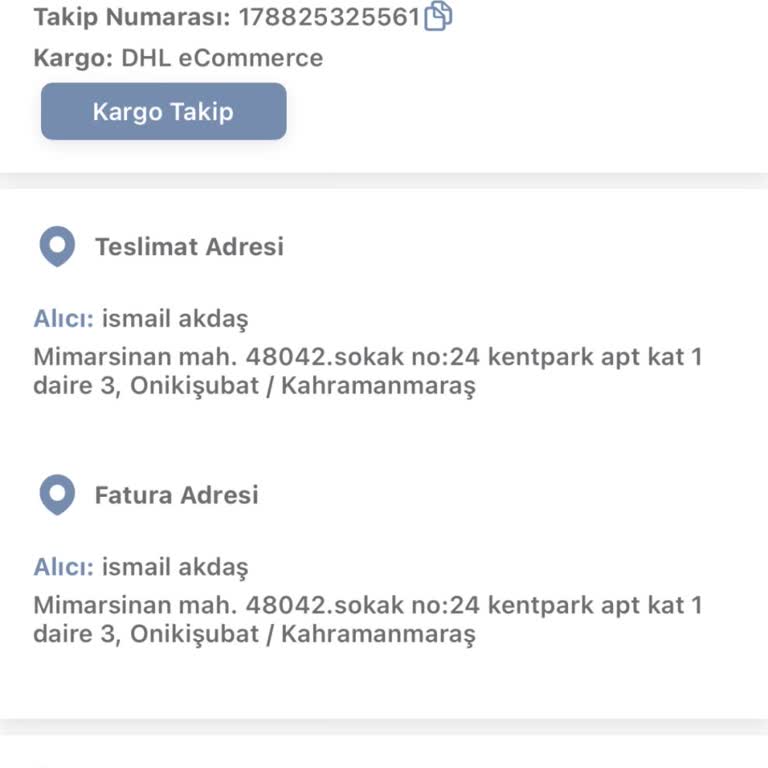 Takip Bilgisi Görünmeyen Sipariş İçin Kargo Ve İade Talebi