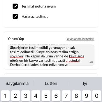 Teslim Edildi Olarak Görünen Siparişim Elime Ulaşmadı