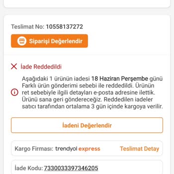 Trendyolmilla Yanlış Renk Elbise Gönderildi, Orijinal Ürünüm Geri Gelmedi
