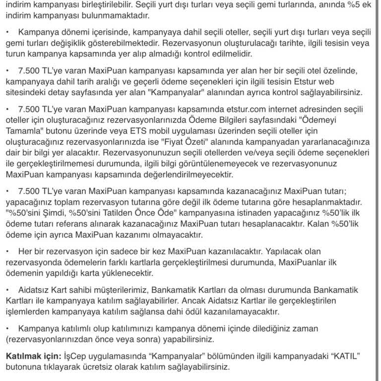 Kampanya Şartlarını Yerine Getirdim, MaxiPuanım Verilmedi