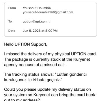 Kuryenet Teslimatının Geri Dönmesi Ve Uption Müşteri Hizmetlerinden Cevap Almama