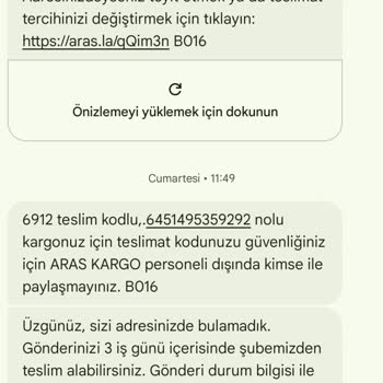 Aras Kargo Beşyüzevler Şubesinde Disiplinsiz Ve Müşteri Odaklı Olmayan Teslimat