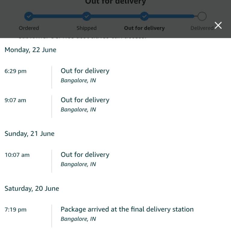 My Amazon Bangalore Order Has Been "Out for Delivery" for 4 Days Straight